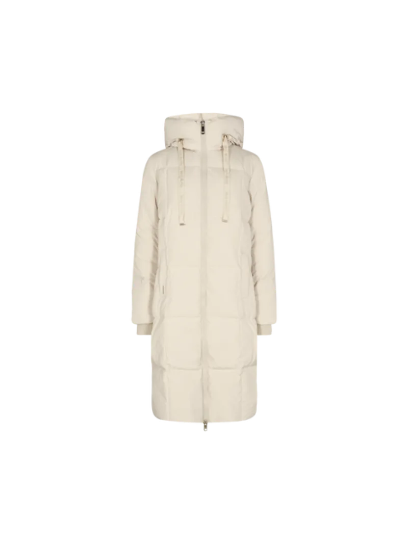 Nova Square Down Coat - Dunfrakke - Wood Ash - Offwhite - Mos Mosh