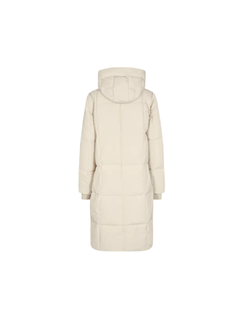 Nova Square Down Coat - Dunfrakke - Wood Ash - Offwhite - Mos Mosh