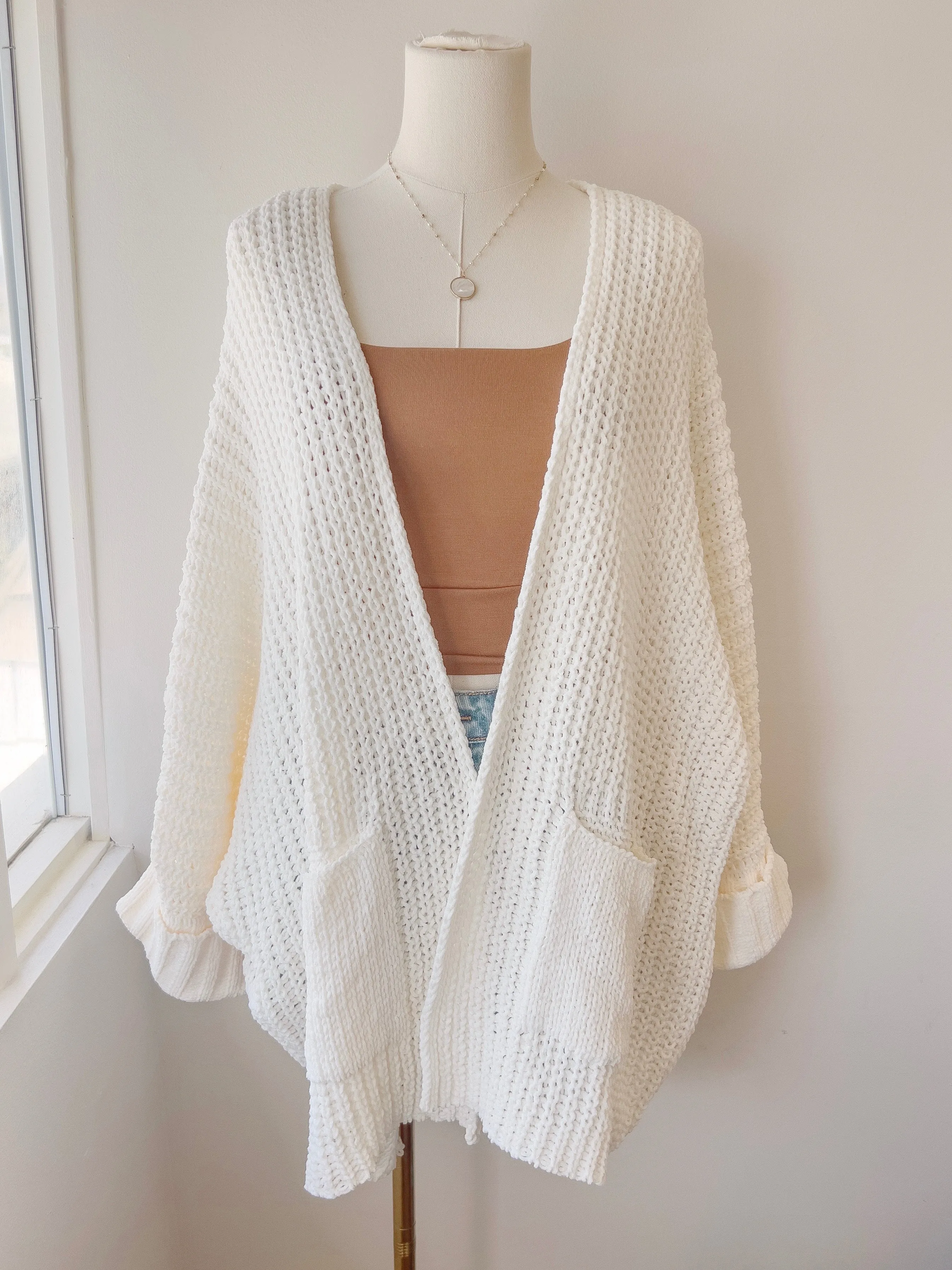 Oversize Roll Sleeve Cardigan