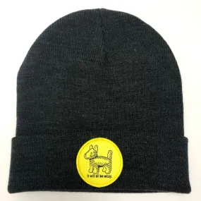 Overwhelmed Dog Beanie - Charcoal Grey