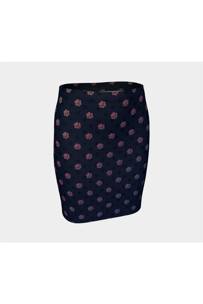 Paw Print Fitted Skirt