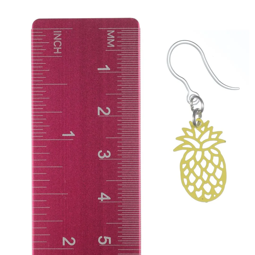 Pineapple Dangles Hypoallergenic Earrings for Sensitive Ears Made with Plastic Posts