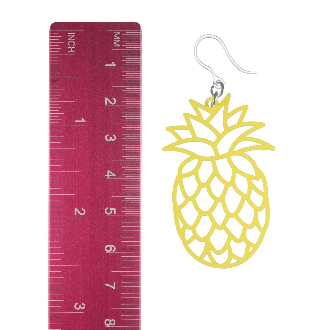 Pineapple Dangles Hypoallergenic Earrings for Sensitive Ears Made with Plastic Posts