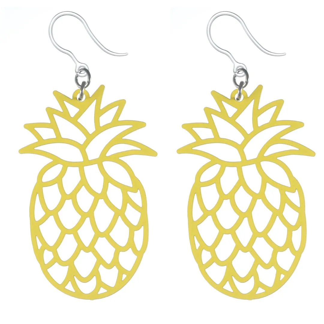 Pineapple Dangles Hypoallergenic Earrings for Sensitive Ears Made with Plastic Posts