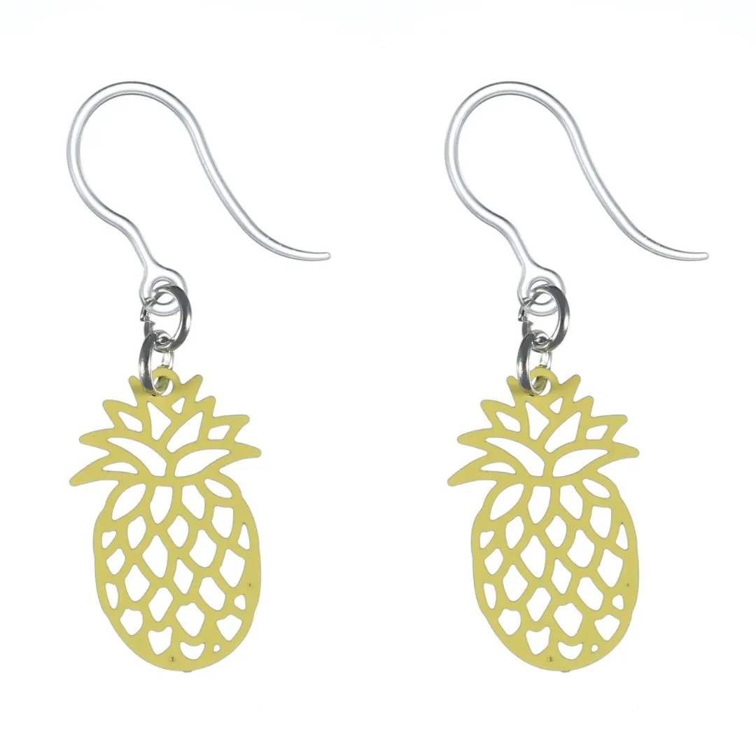 Pineapple Dangles Hypoallergenic Earrings for Sensitive Ears Made with Plastic Posts