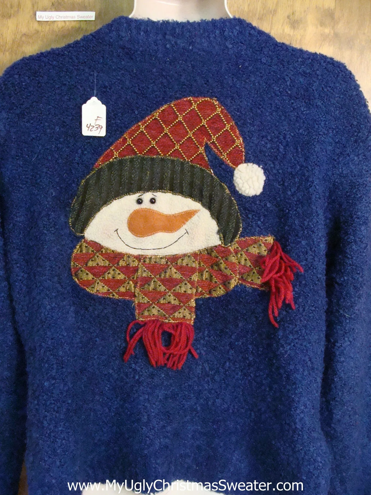 Plaid Snowman 2sided Gem Ugliest Christmas Sweater