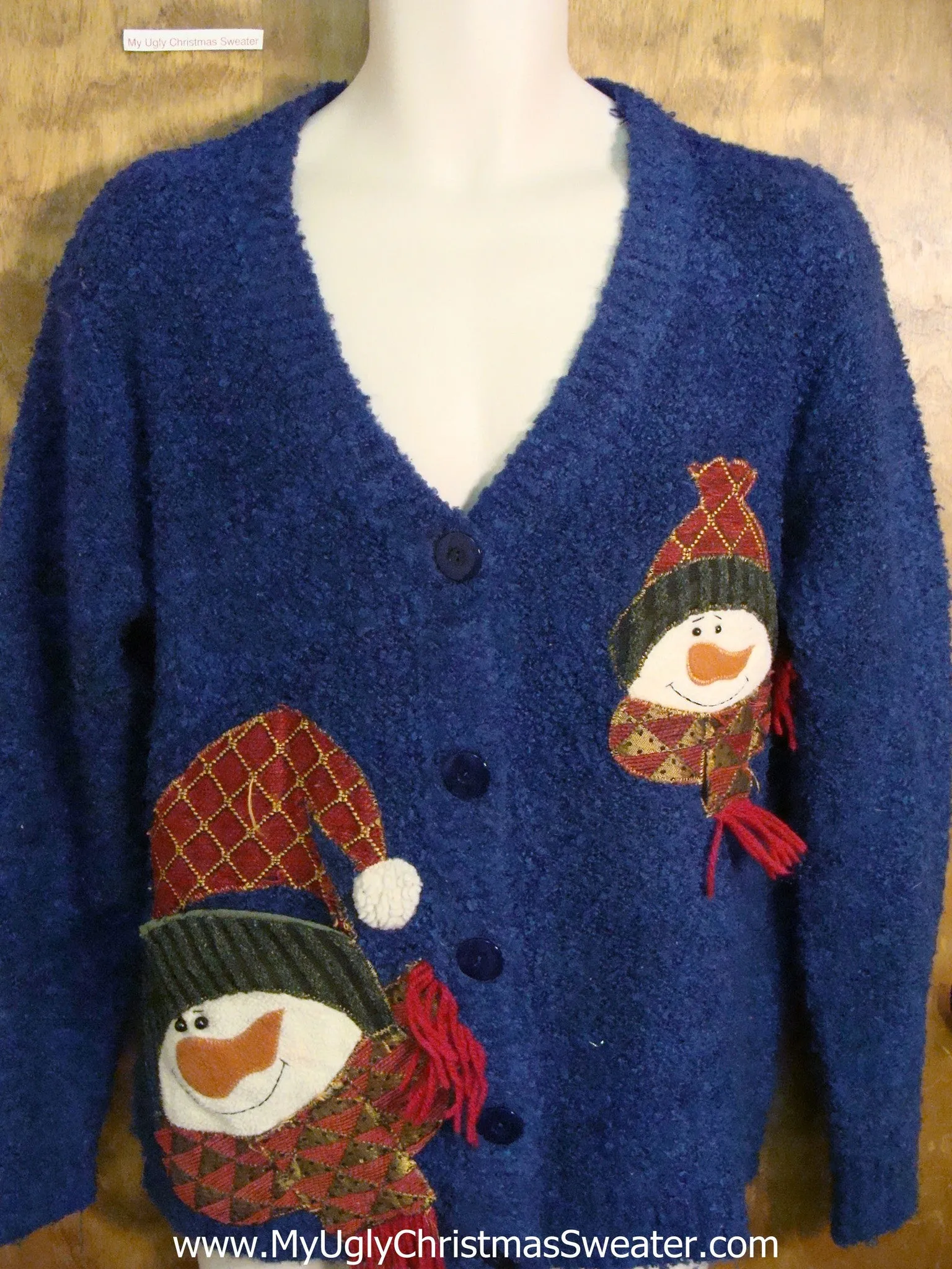 Plaid Snowman 2sided Gem Ugliest Christmas Sweater