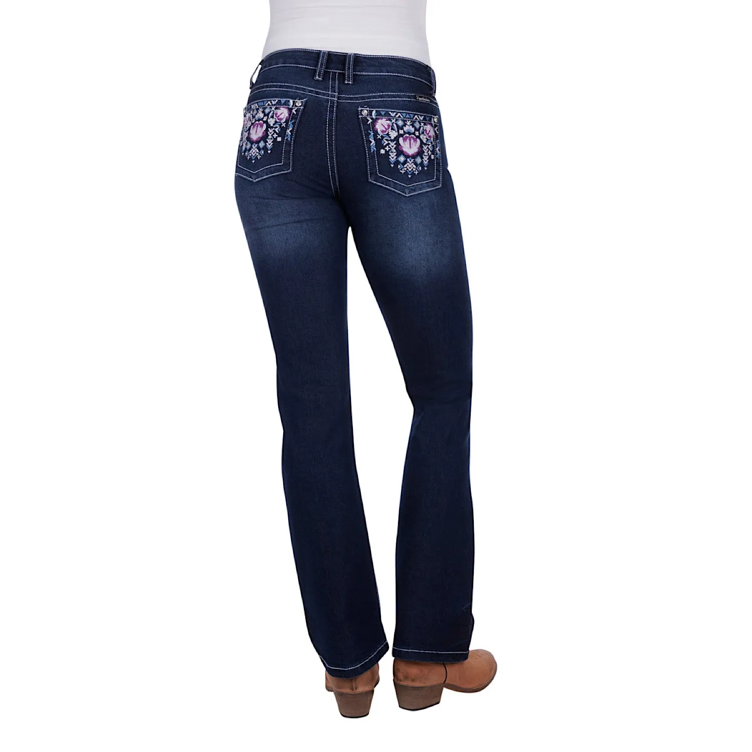 Pure Western Women's Leah Boot Cut Jean 32" Leg Indigo