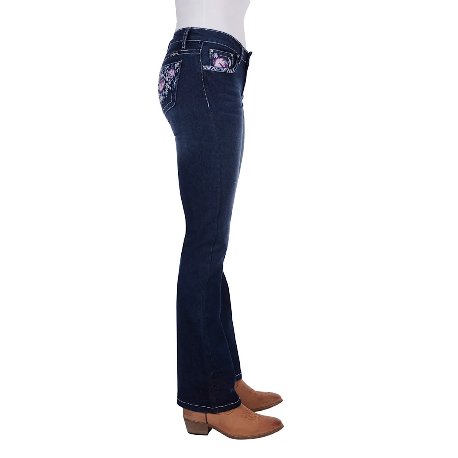 Pure Western Women's Leah Boot Cut Jean 32" Leg Indigo