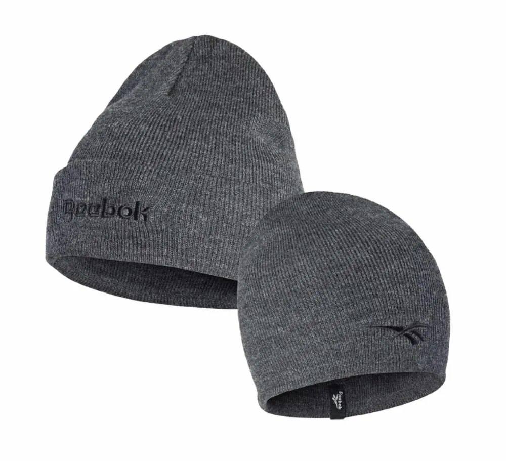 Reebok Apparel Men Reversible Knit Beanie GREY