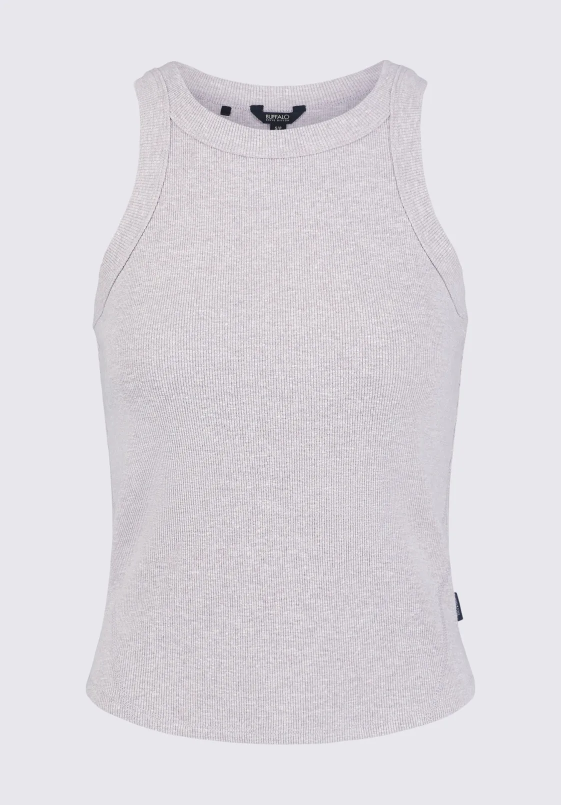 Regine Women's Ribbed Tank Top, Heather Grey - KT0141S