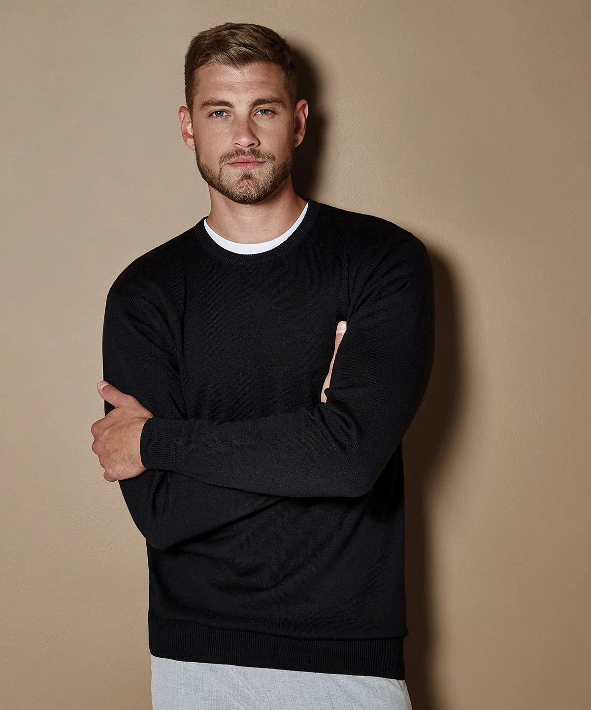 Regular fit Arundel crew neck sweater | Black