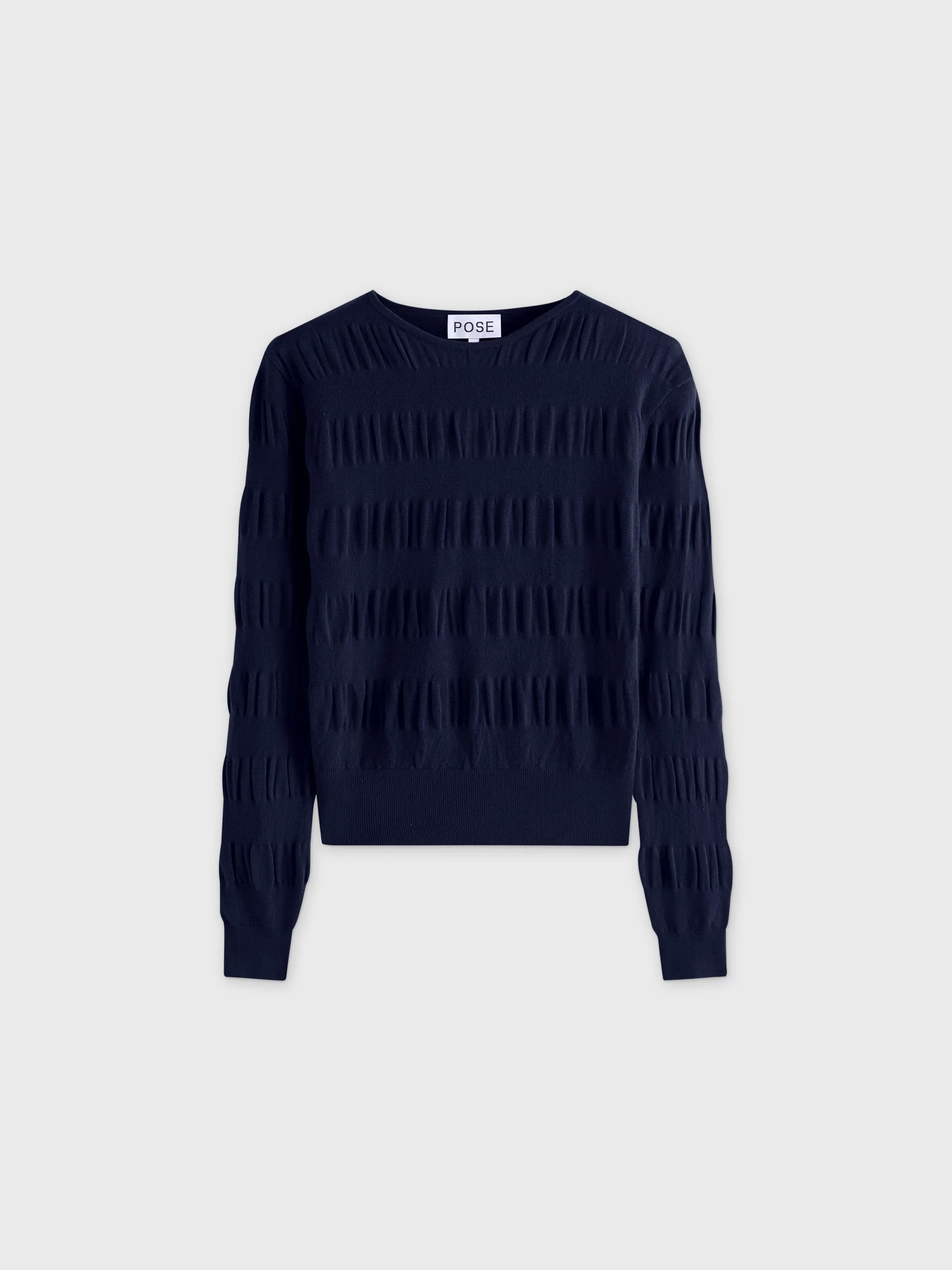 Ruched Sweater-Navy