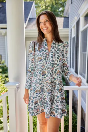 Sail to Sable Long Sleeve Tunic Flare Dress French Floral