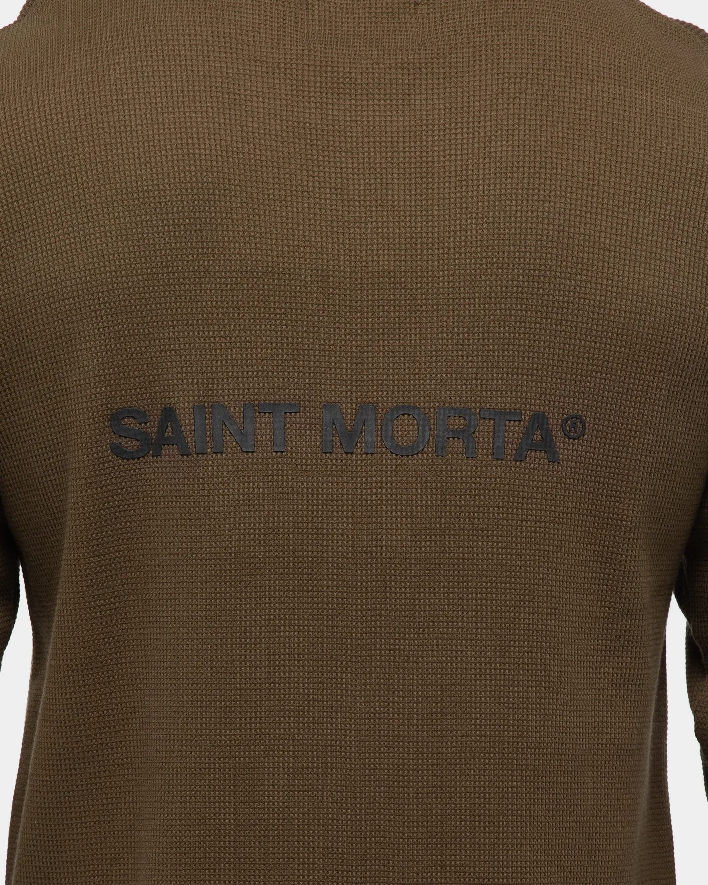 Saint Morta Men's Icon Waffle Long Sleeve T-Shirt Army Green/Black