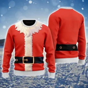 Santa Claus Costume Cosplay Pattern Ugly Christmas Sweater, Funny Christmas Ugly Sweater