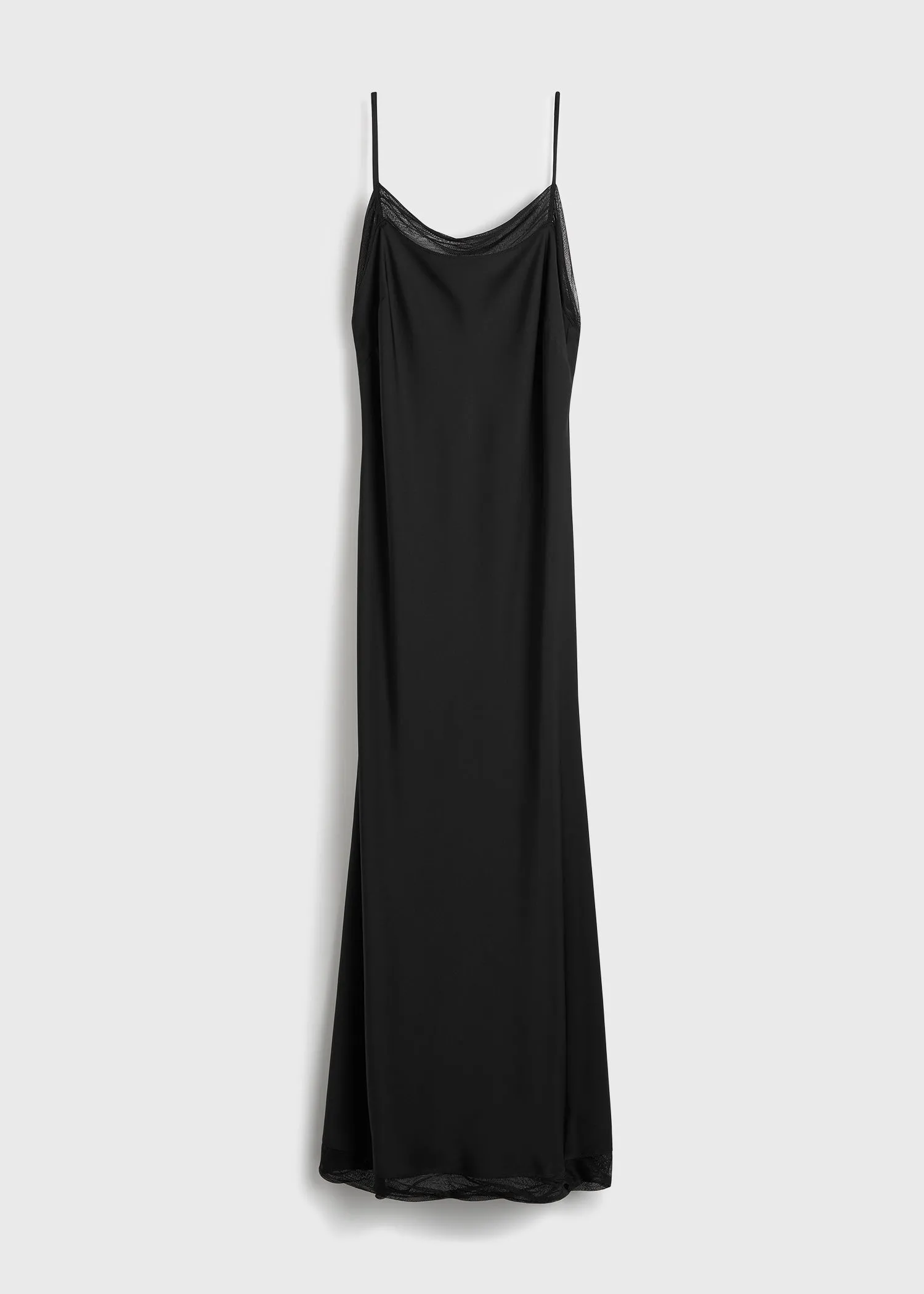 Satin slip dress black