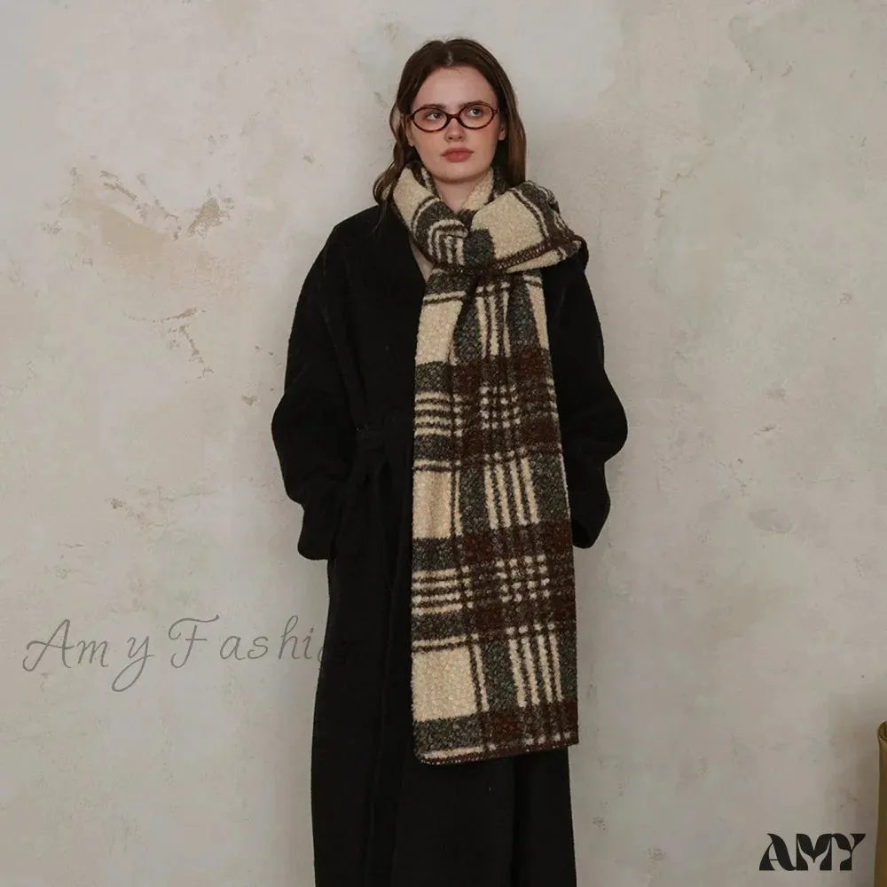 Scottish Woolen Plaid Scarf for Women - Autumn/Winter Shawl