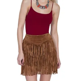 Scully Women's Fringe Skirt in Cinnamon