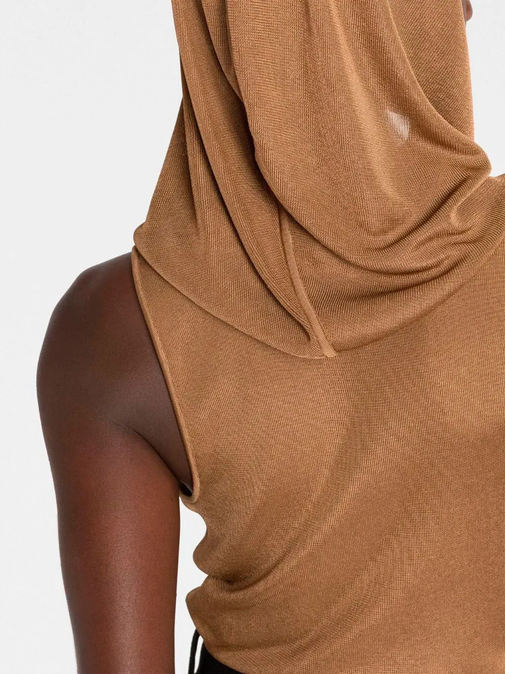 Sleeveless hooded top