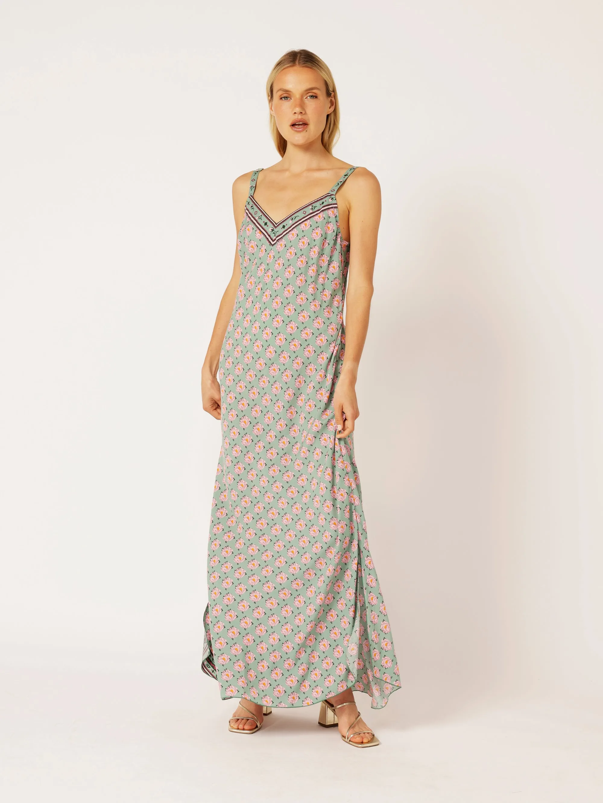 Slip Dress SUPER MAXI | Bias Cut | Sage Peony