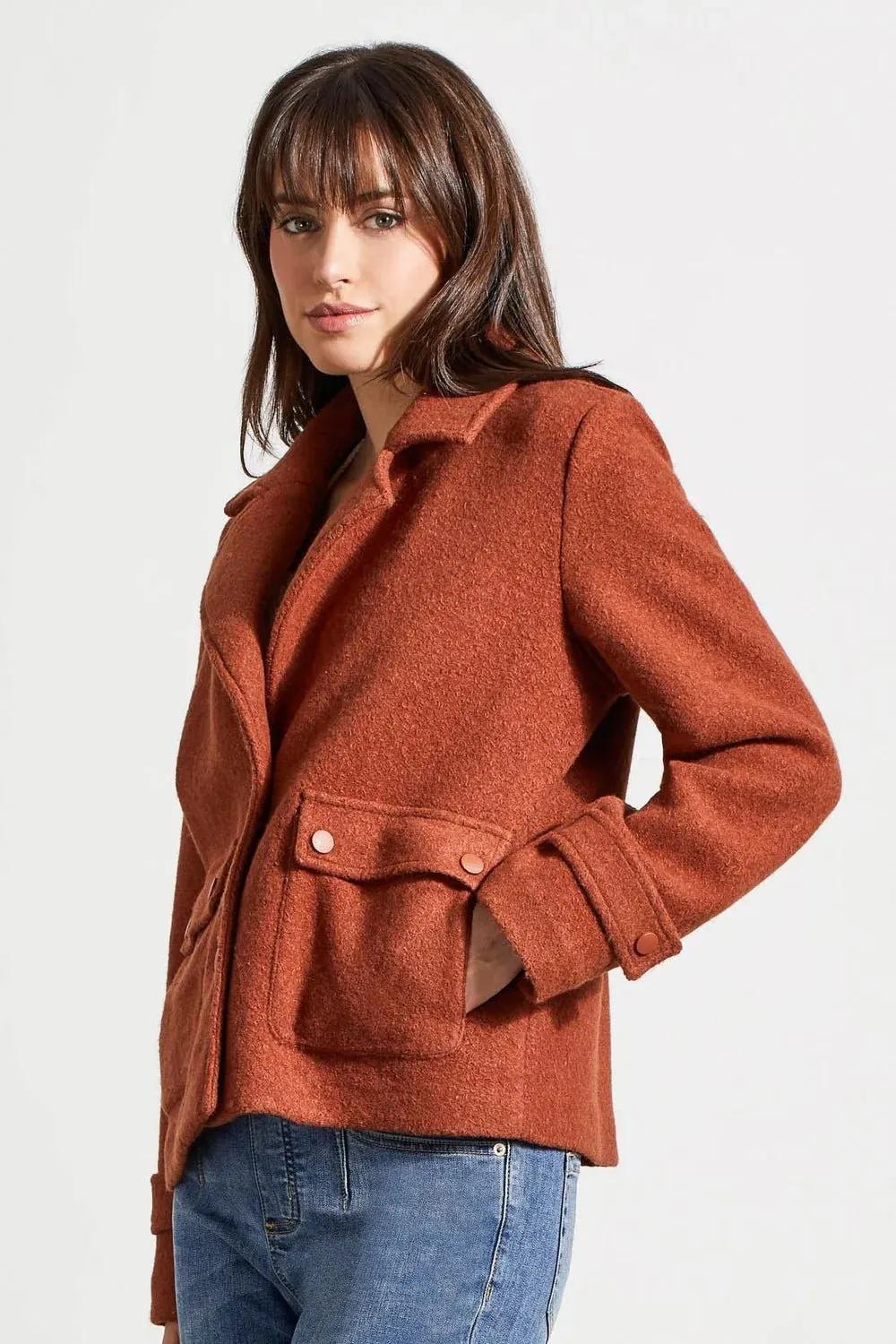 Snap Front Closure Peacoat