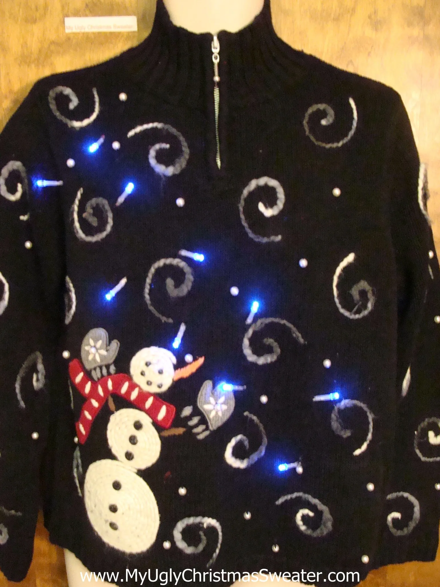 Snowman in the Wind Light Up Ugly Christmas Jumper