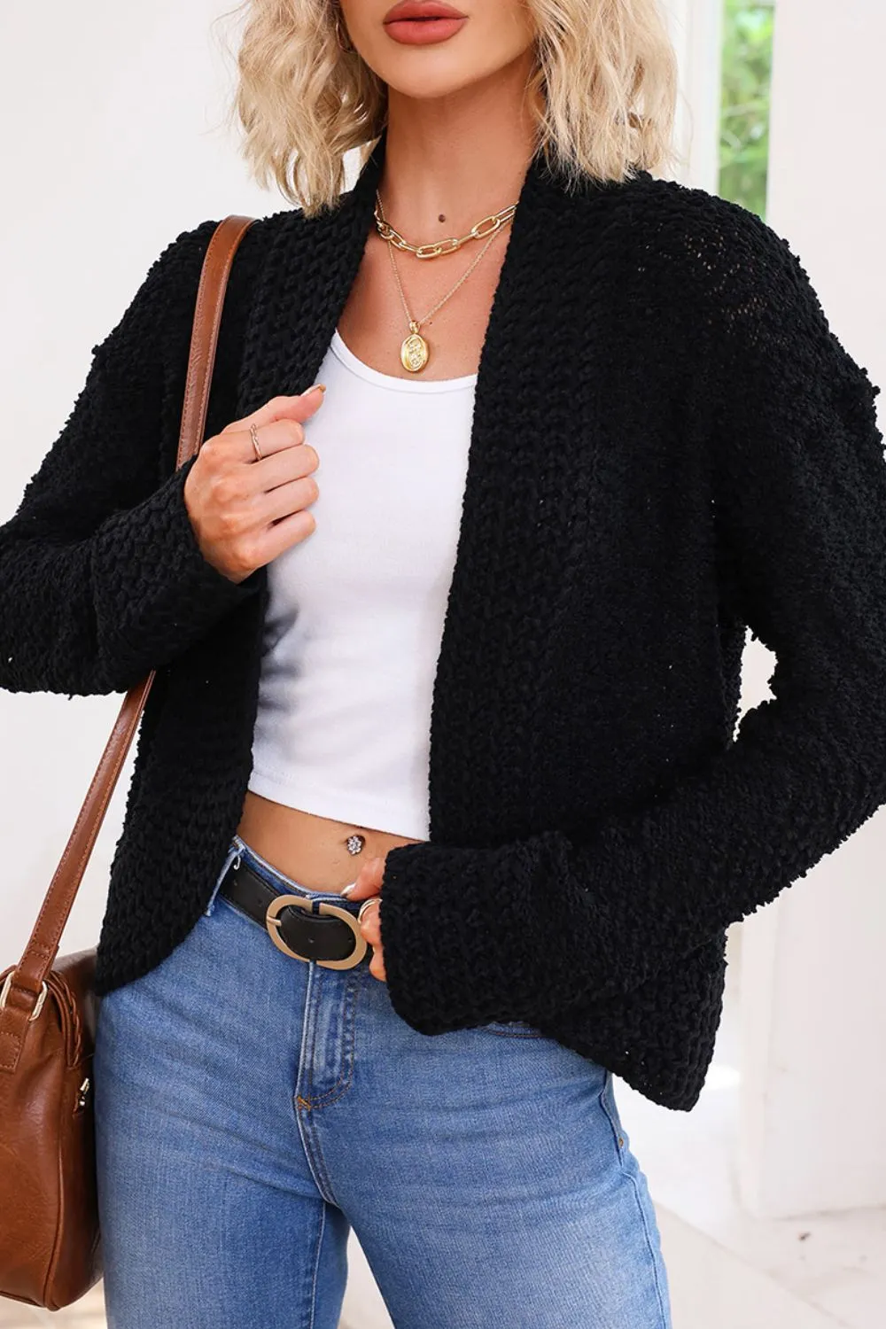 Solid Color Open Front Cardigan | Cardigan | Winter Fashion