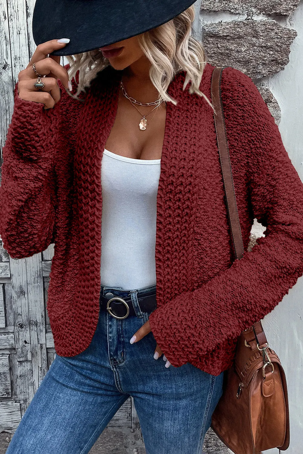 Solid Color Open Front Cardigan | Cardigan | Winter Fashion