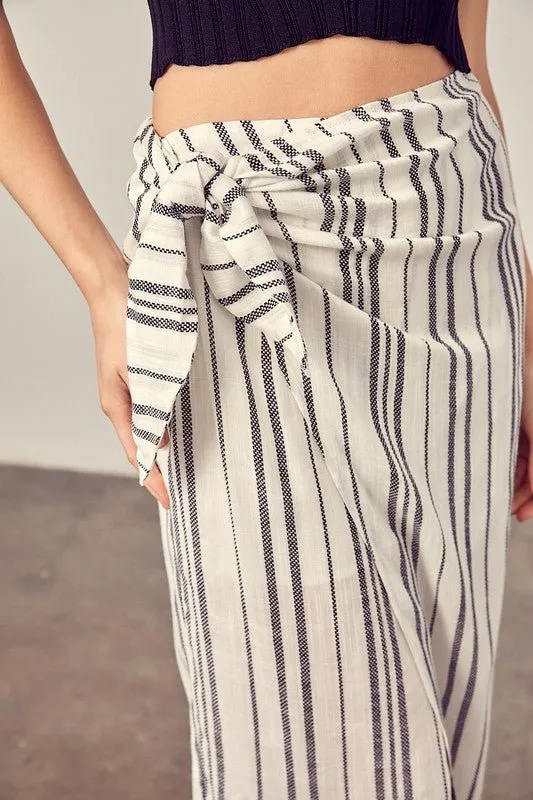 Stripe Overlap Skirt