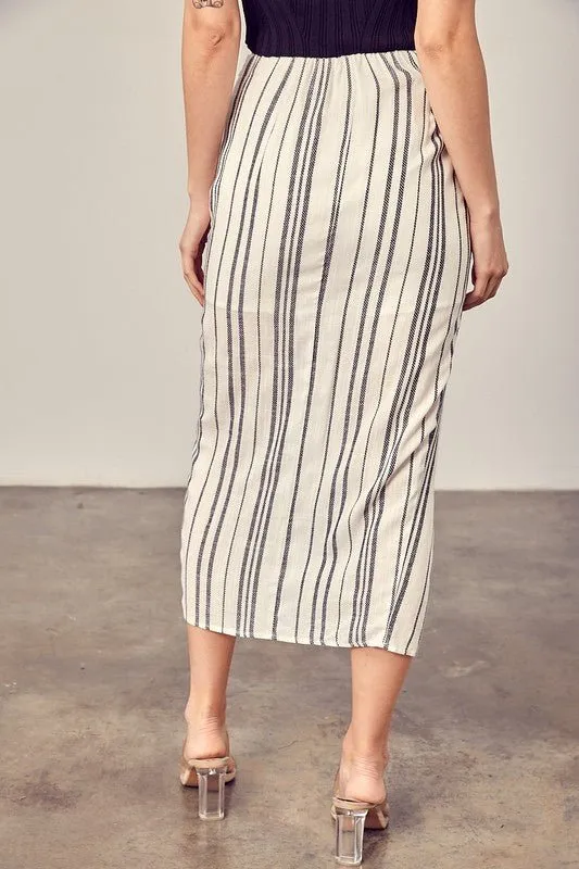 Stripe Overlap Skirt