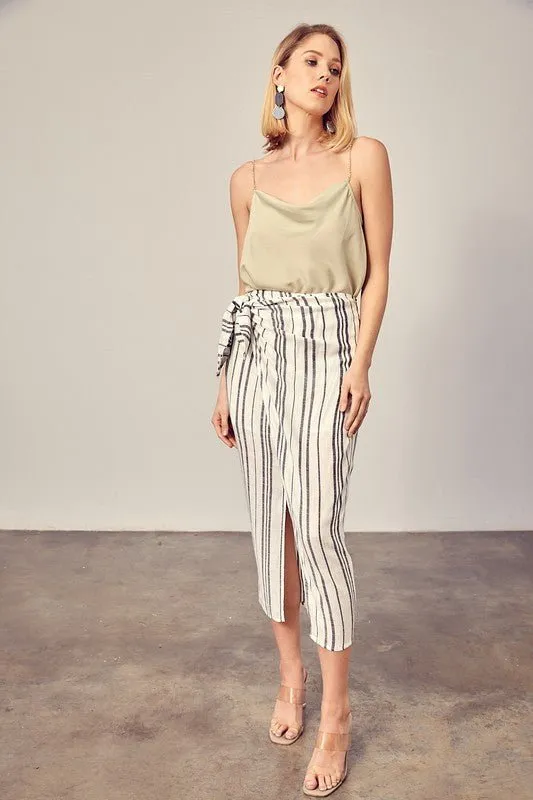 Stripe Overlap Skirt