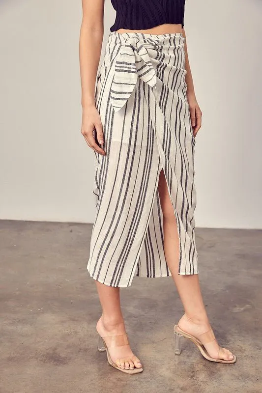 Stripe Overlap Skirt