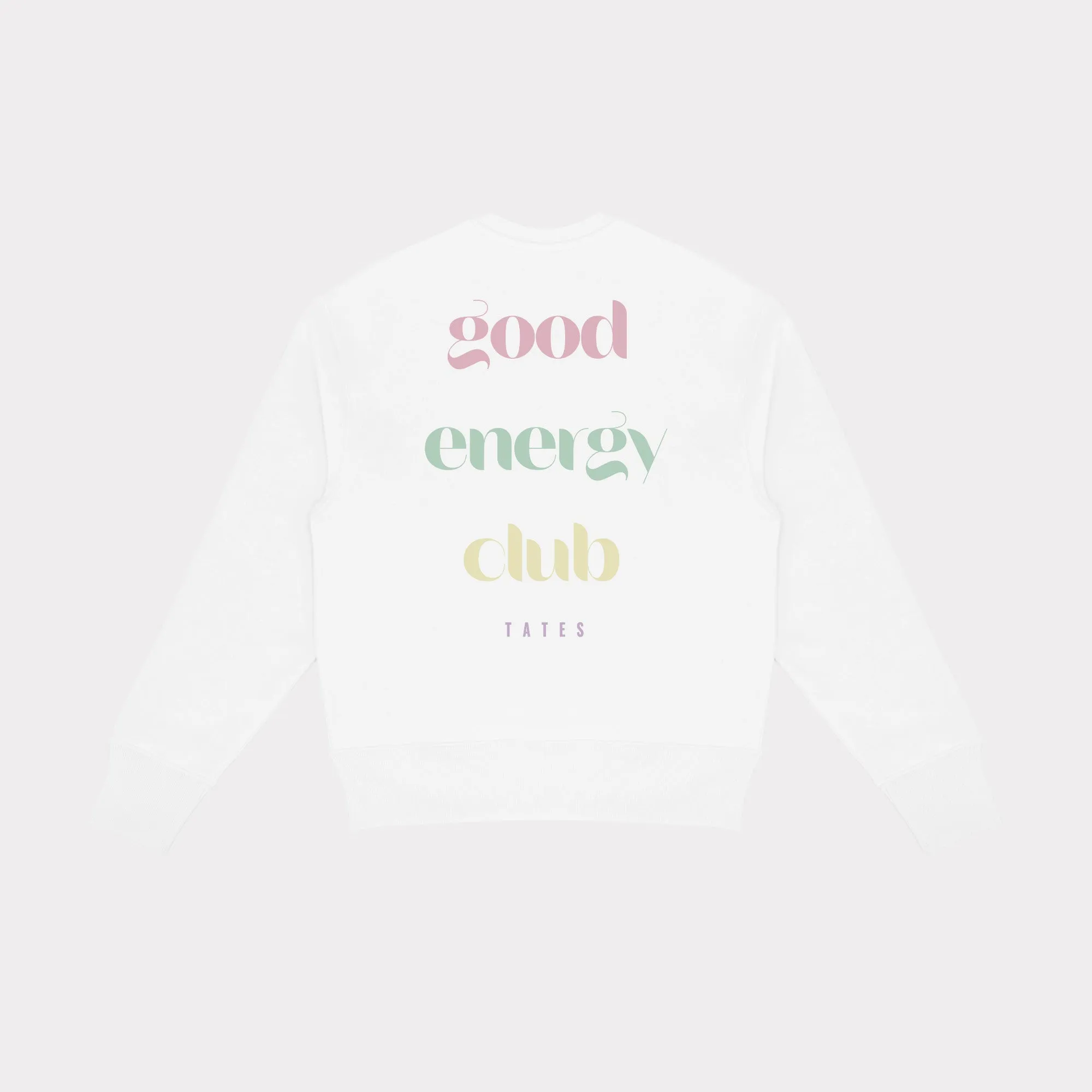 Sweater (Oversized) mit "Good energy club bunt" Motiv