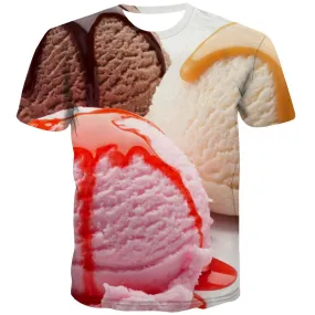 Sweet T-shirt Men Gourmet T-shirts Graphic Icecream Tshirts Casual Colourful Tshirts Cool