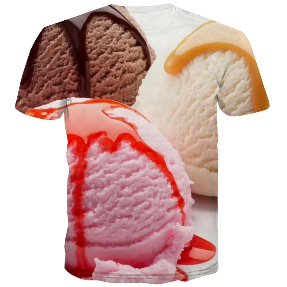 Sweet T-shirt Men Gourmet T-shirts Graphic Icecream Tshirts Casual Colourful Tshirts Cool