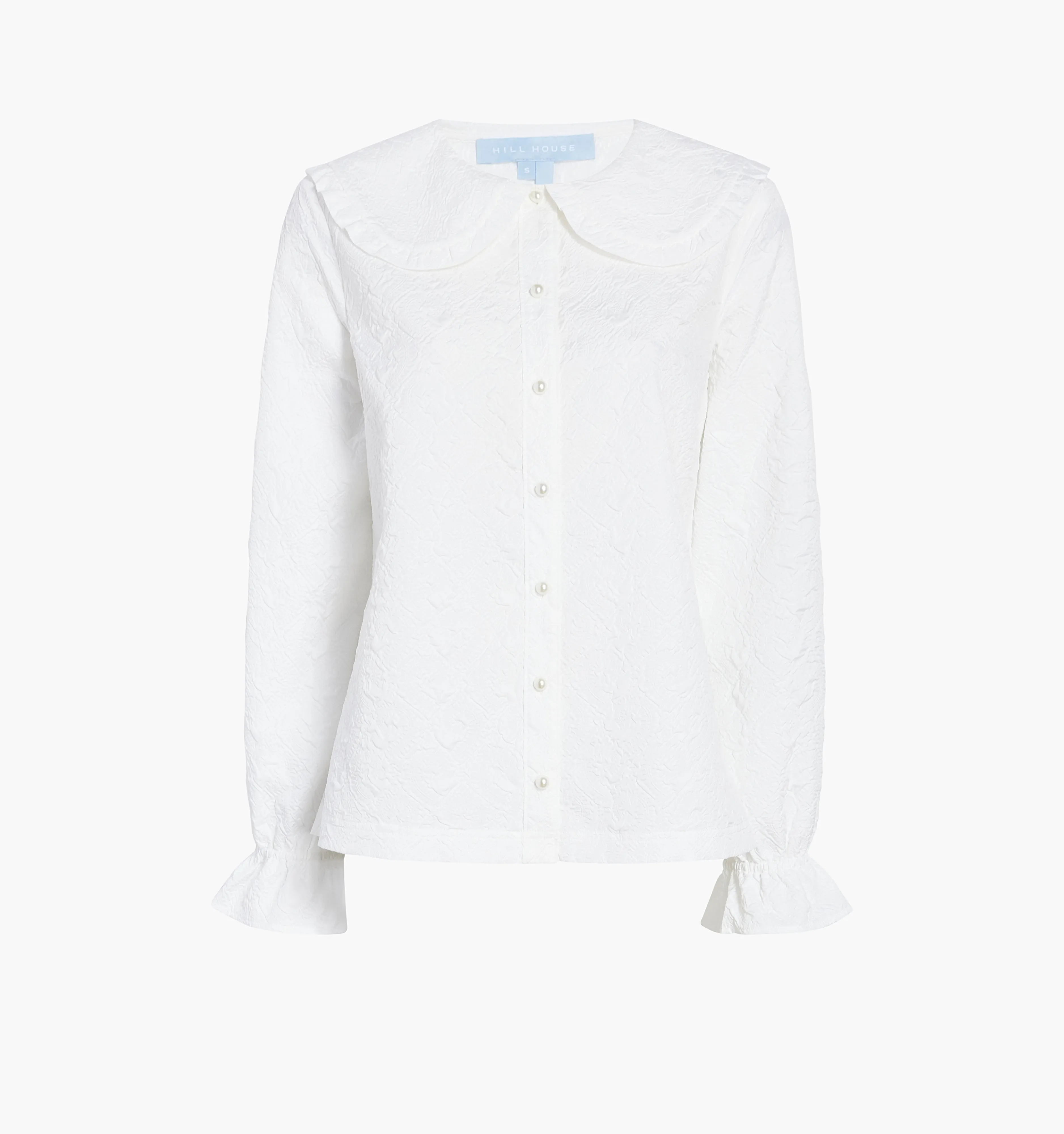 The Astrid Top - Winter White Puffy Jacquard