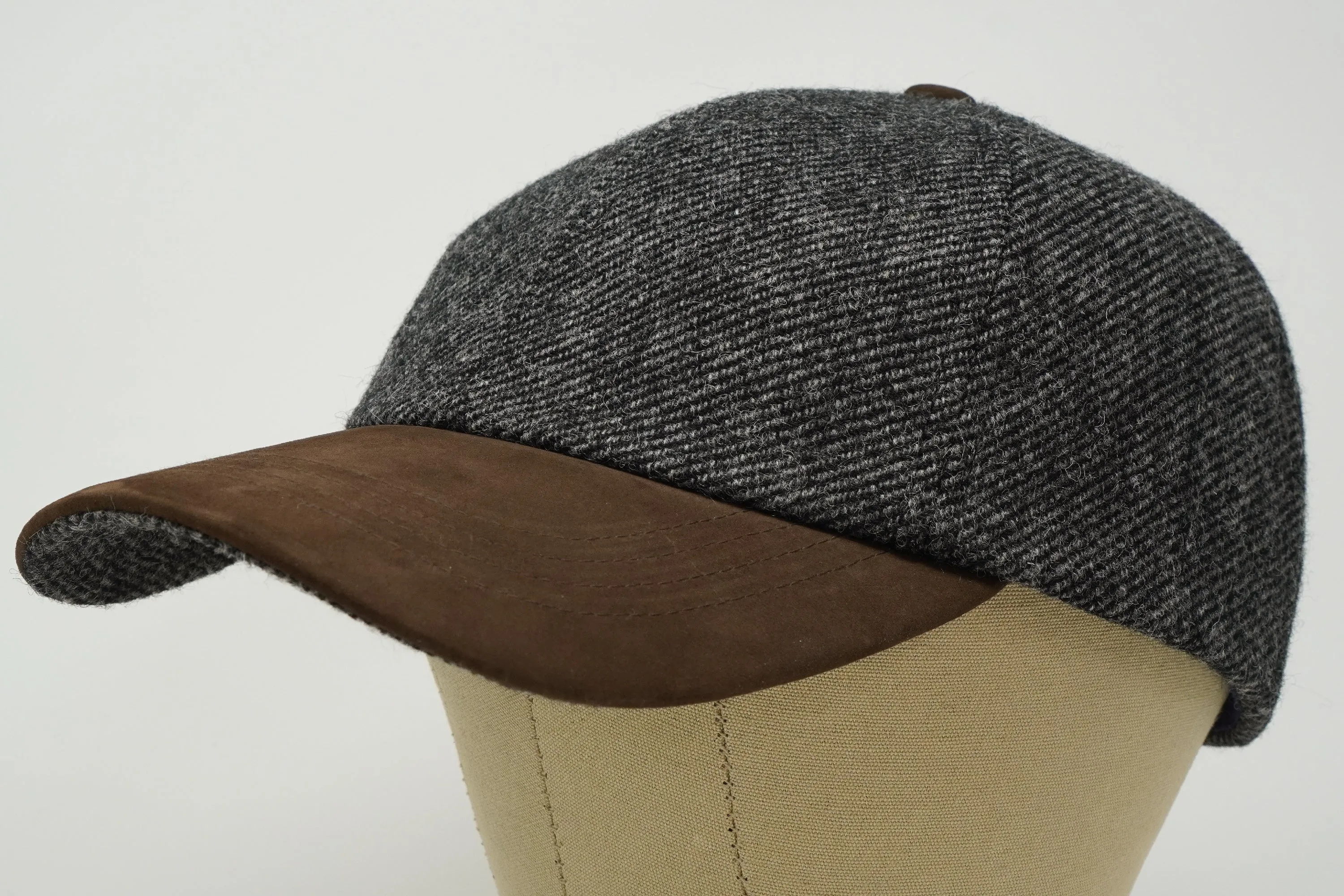 The Sligo - Baseball Cap - 100% Wool - Irish Tweed - Nubuck Peak