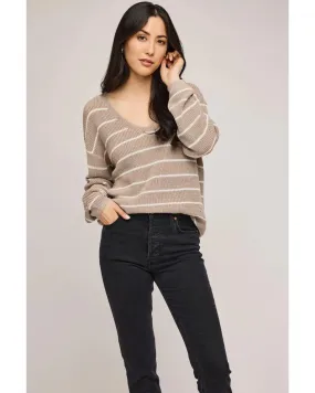 Tucker Sweater Heather Cashew Stripe