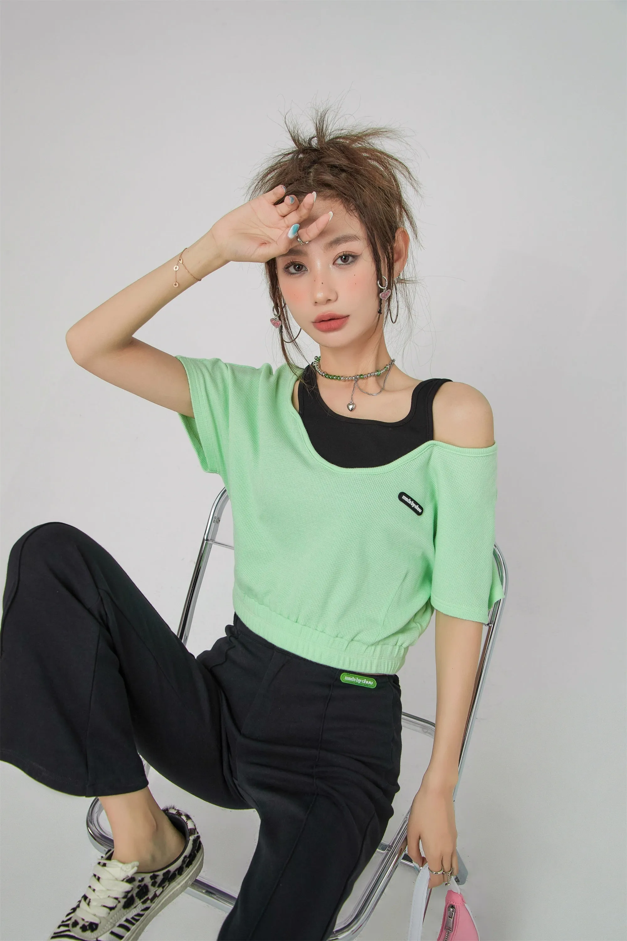 Two-Layer Crop Sport Top