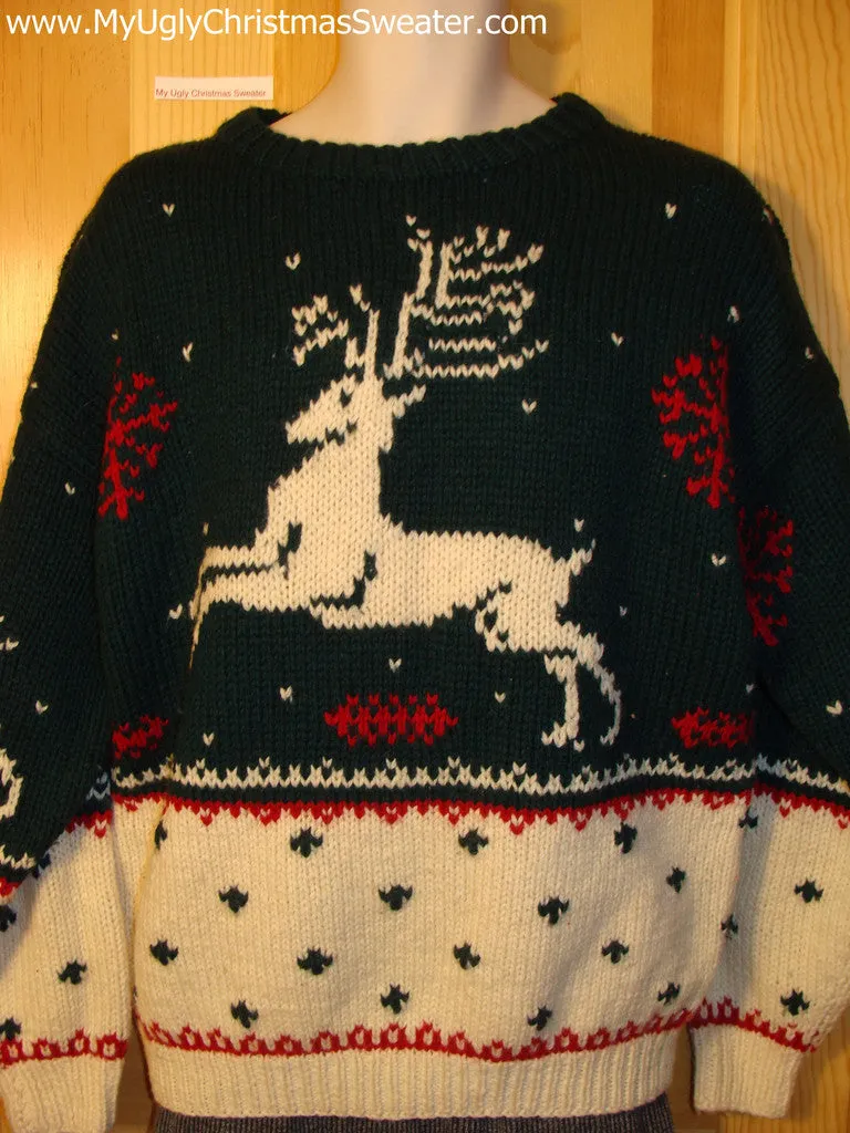 Ugly Christmas Sweater Party Vintage Reindeer Sweater (v19)