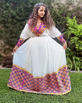 Vibrant Design Habesha Dress Style Modern Habesha Kemis Ethiopian Dress Style