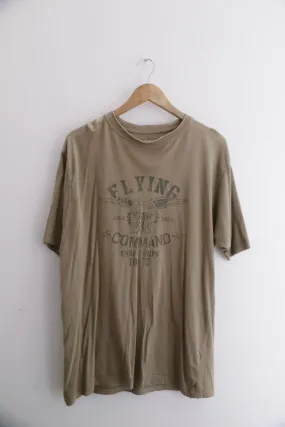 Vintage flying command USA corp graphics brown mens large tees