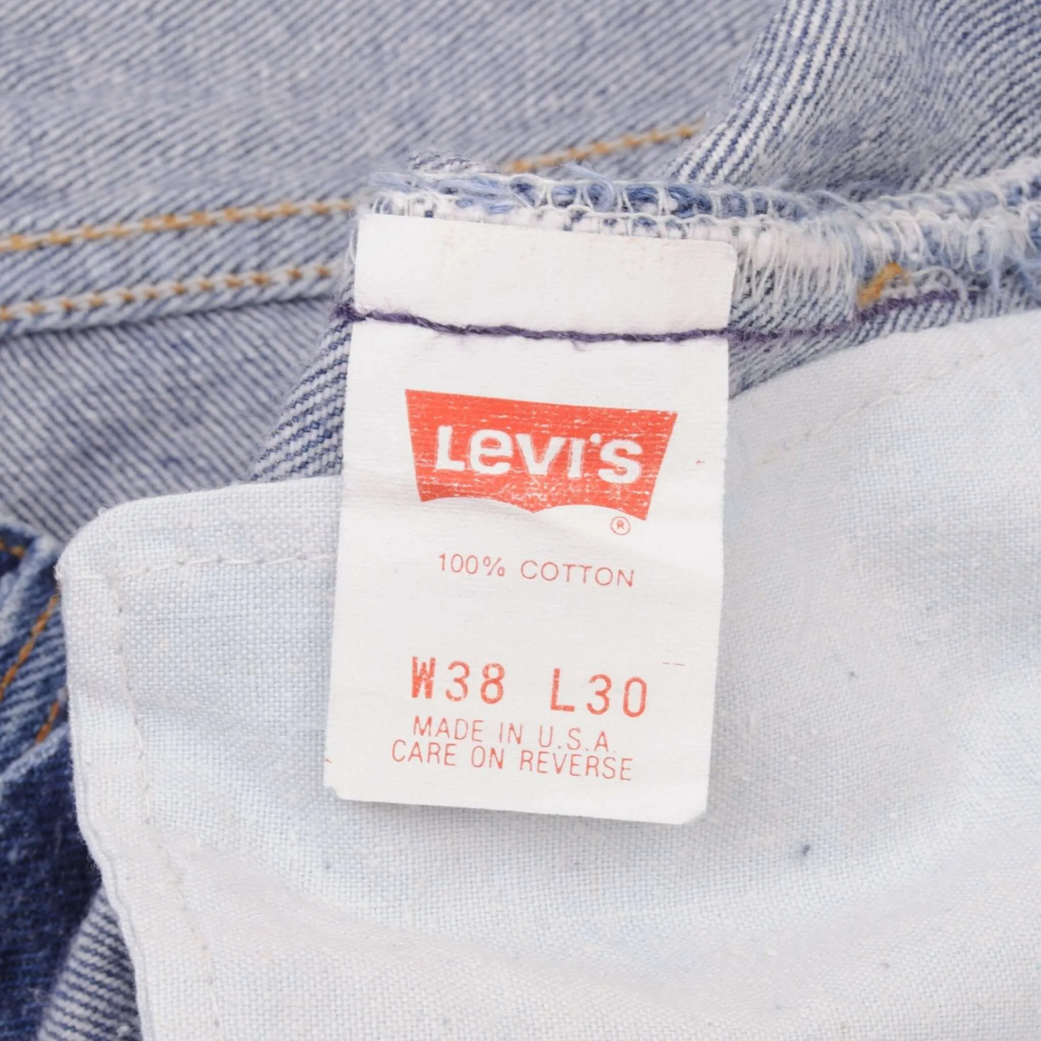 VINTAGE LEVIS 501 JEANS INDIGO 1980S SIZE W37 L30 MADE IN USA