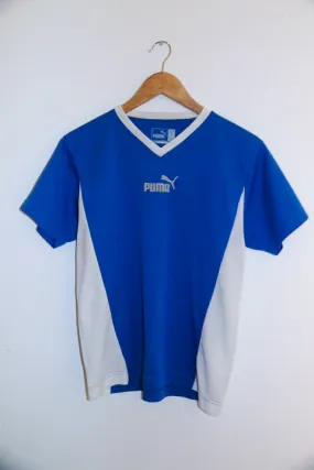 vintage puma blue and white mens V-neck Xsmall tees