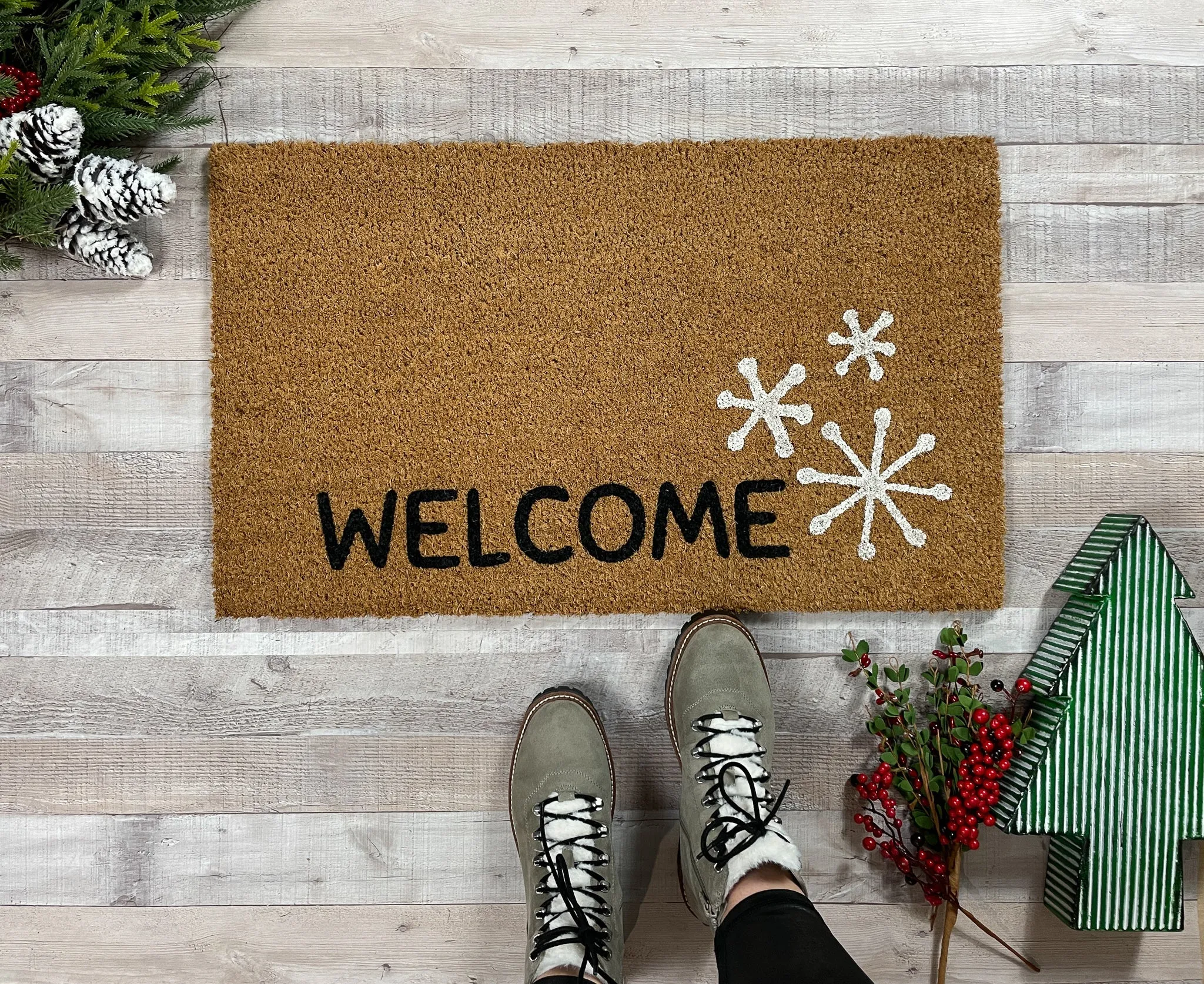 Welcome Snowflake Winter Doormat