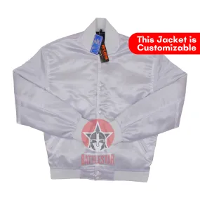 White Satin Varsity Baseball Jacket