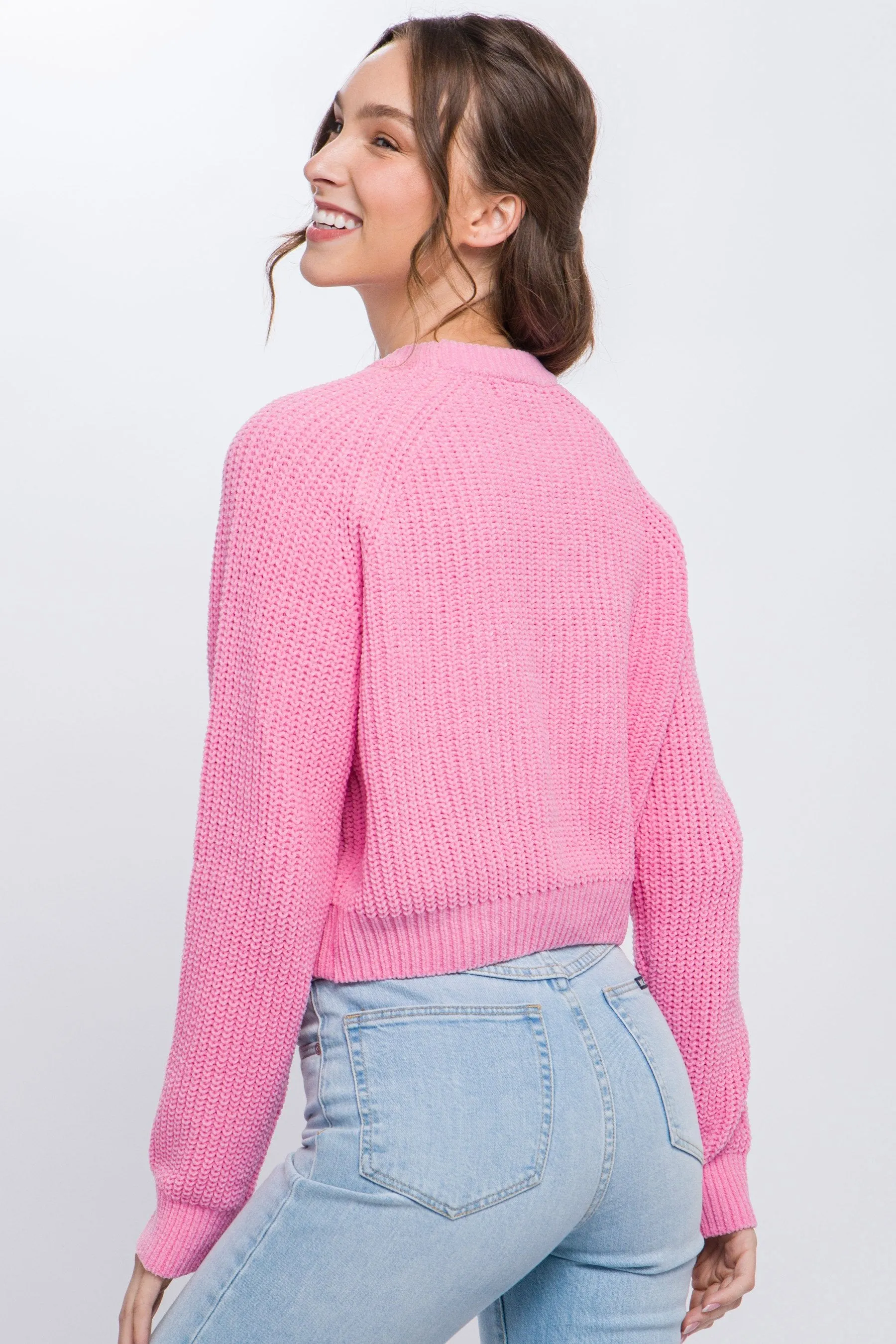 Women's Knit pullover sweater with cold shoulder detail