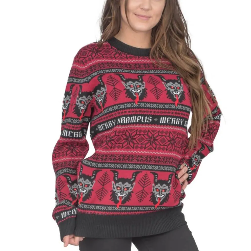 Women's Merry Krampus Adult Ugly Christmas Sweater