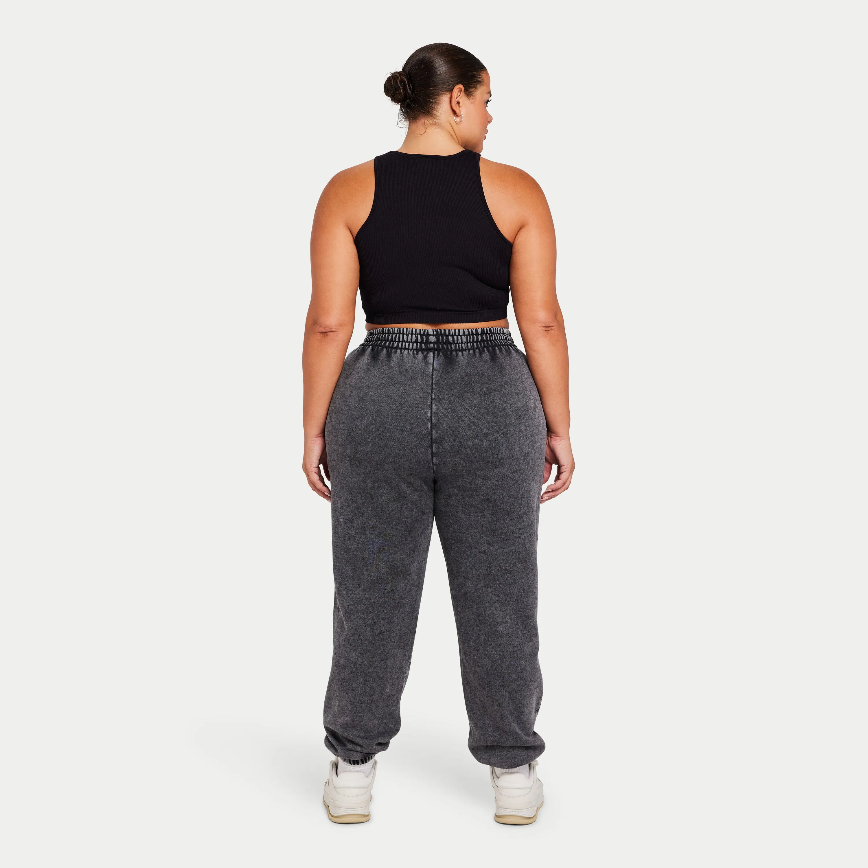 Womens Ribbed Base Racer Crop Top - Black